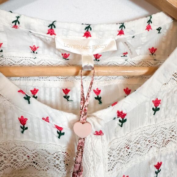 NWT LOVESHACKFANCY White Lace Floral Garden Fabiana Maxi Dress Sz. 2 - Picture 7 of 14